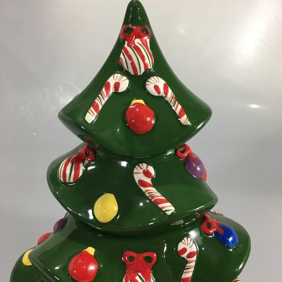 Christopher Radko Christmas Tree Cookie Jar Stoneware 2011 Saks Fifth Ave - Picture 5 of 10